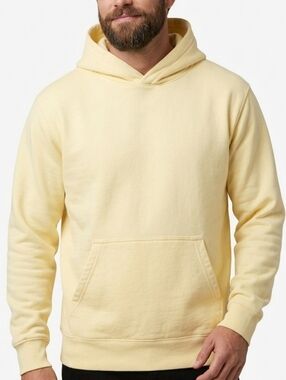 TALENTLESS Heavyweight Hoodie In Light Yellow Wash In Men's Small- Unisex